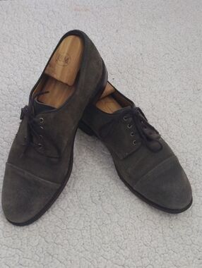 Allen Edmonds Brown Suede Cap Toe Shoes (Barrett Model) Made in the USA  10.5 D